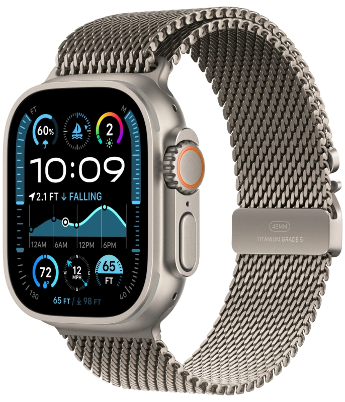 Apple Watch Ultra 2 2024 49 мм, ремешок Milanese бежевого цвета, размер S